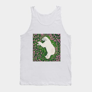 Polar Bear Sleeping in Flowers Tank Top